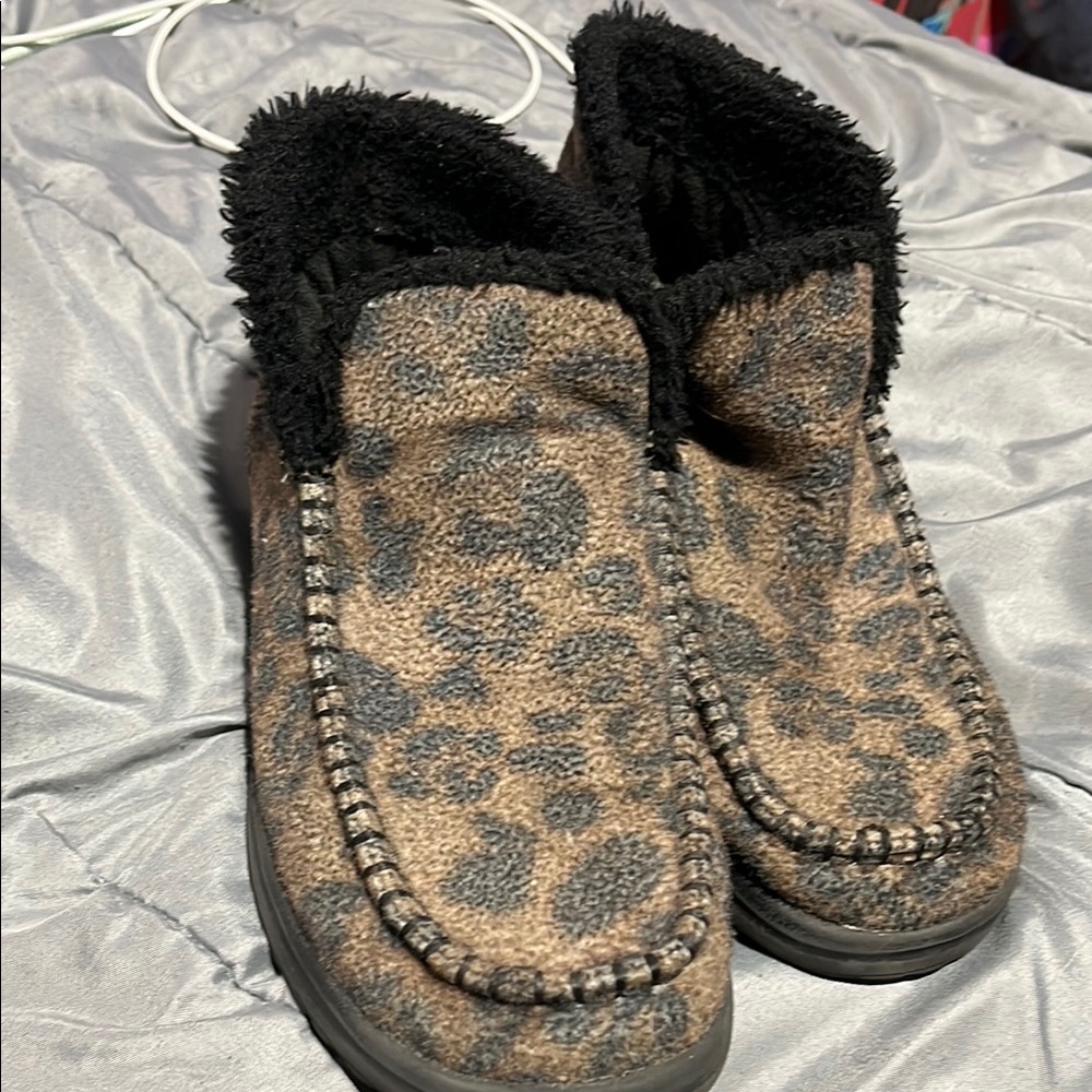 Hey Dude Brown and Black Flats with Plush Lining